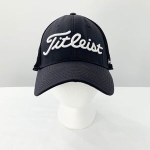 Titleist Tour Hat Golf Cap Black Fitted Stretch Sz M/L